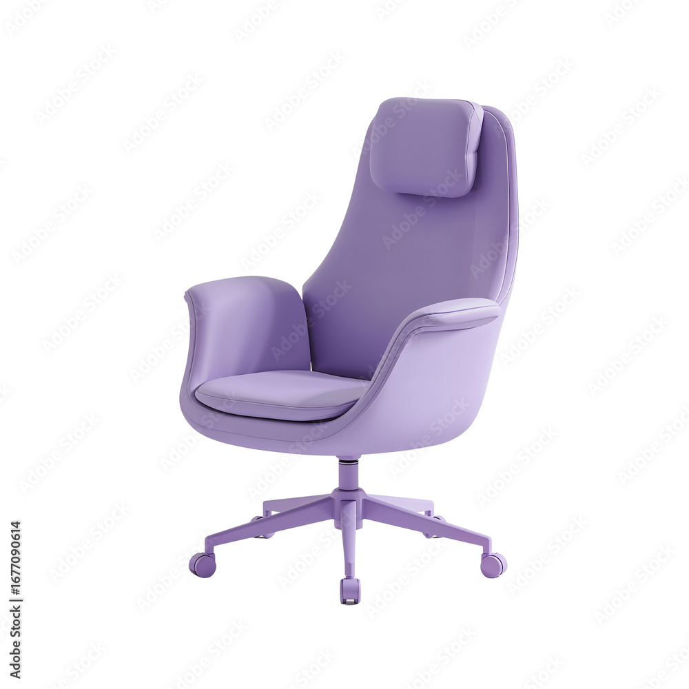 Poster elegant lavender office chair with transparent background casting a soft glow adding subtle