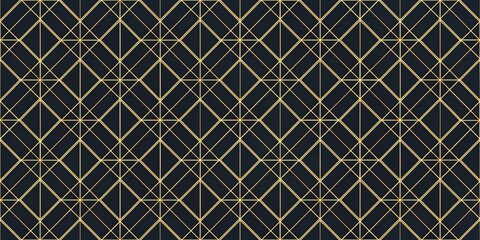 Elegant art deco geometric pattern with gold lines on dark background