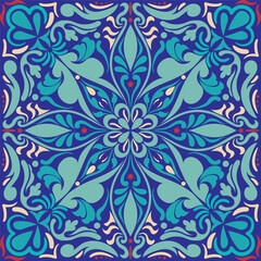 Retro Symmetric Floral Decorative Vector Design