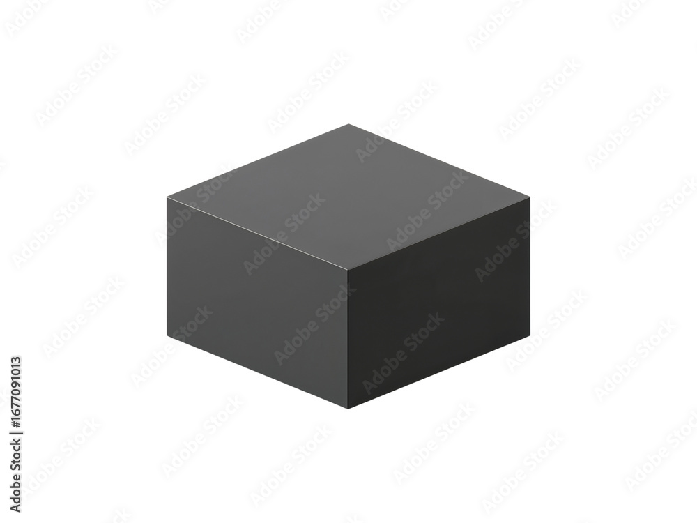 Aufkleber Isometric grey cube floating in the void displaying clean design and sharp edges against emptiness