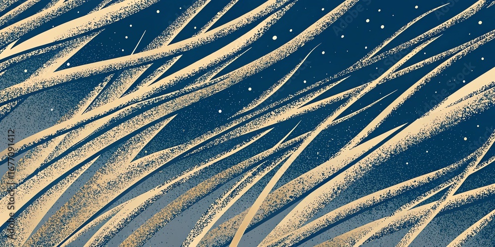 Poster abstract textured background with flowing lines and subtle sparkling elements on a dark blue canvas