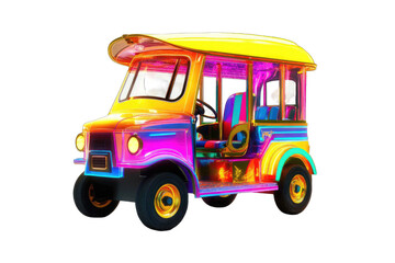 Obraz premium Vibrant colorful cartoonish bus