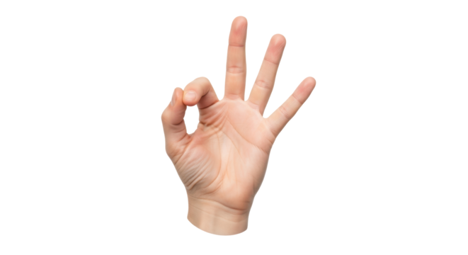Isolated Hand Showing OK Sign