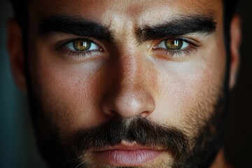 Fototapeta premium Stylish young man with hazel eyes and beard