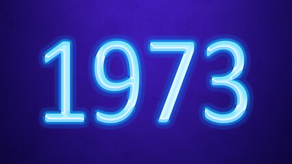 Glowing blue number design of 1973 on blue background.