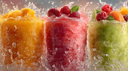 Colorful Fresh Fruit Juice Splash