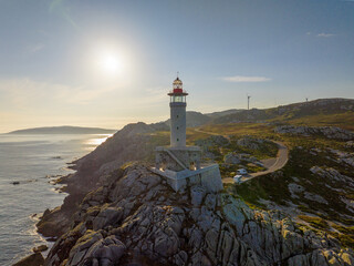 Faro de Punta Nariga en Malpica, A Coruña, Galicia