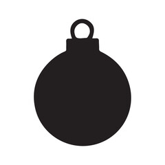 Fototapeta premium Simple black silhouette of a classic christmas bauble ornament