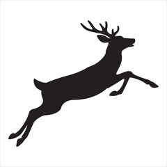 Vector art illustration of a deer running fast