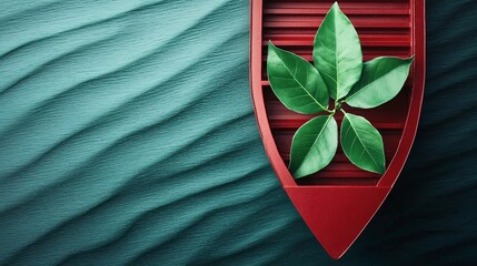 Conceptual illustration of shipping decarbonization with biomass maritime fuel, showing vessels with green energy symbol.