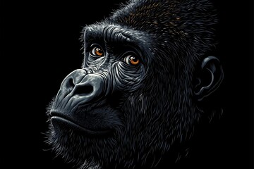 Majestic gorilla portrait intense gaze powerful primate wildlife photography close-up