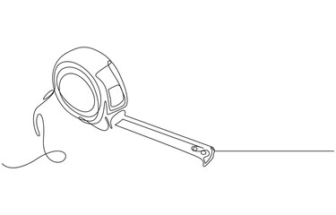 Tape measure in continuous line drawing, Line Art Tape Measure,
