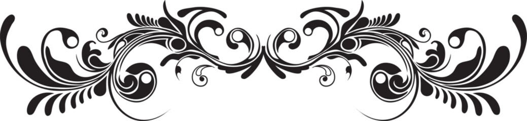 Black and white abstract music background with floral and ornamental design elements