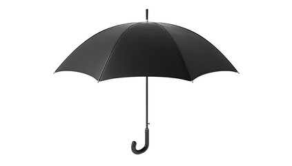 A dark gray umbrella against a black background