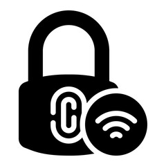 smart lock glyph icon