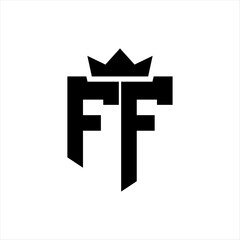 FF Vector image of a shield with a sharp geometric style and a pointed crown