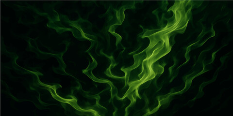 Vibrant green smoke spirals with a glowing electric plasma texture, creating a seamless, abstract wallpaper of fluid motion