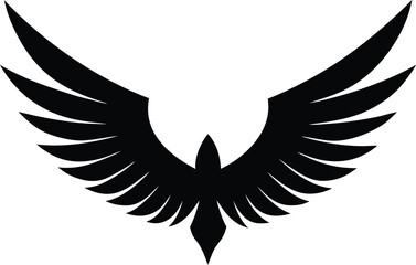 Valkyrie wing silhouette vector illustration