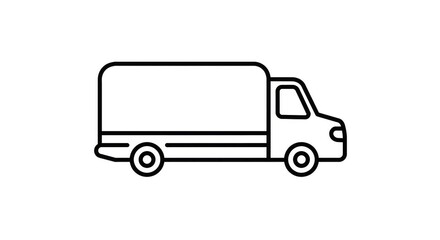 Sleek modern delivery truck icon representing logistics and transportation services for efficient shipping and cargo movement across urban and rural landscapes