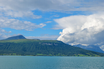 Narvik,Norway 12.08.2025. aerial drone photo of city