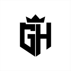 GH Vector image of a shield with a sharp geometric style and a pointed crown