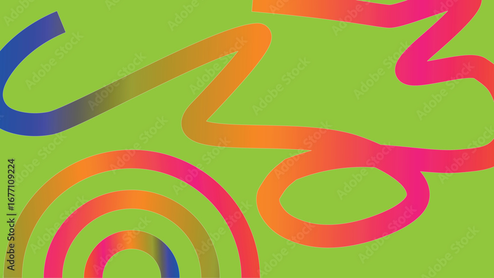 Poster abstract gradient rainbow wave line art with elegant ribbon flow curves, modern colorful vector illu