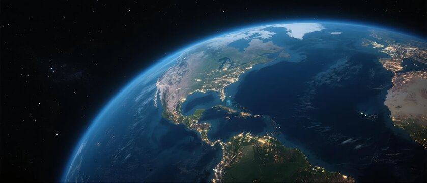 Earth from space at night