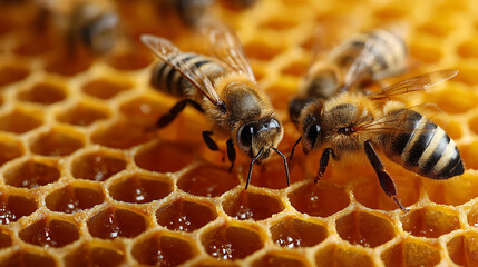 close up of honeycomb