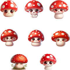 Cute Red Mushroom Cartoon