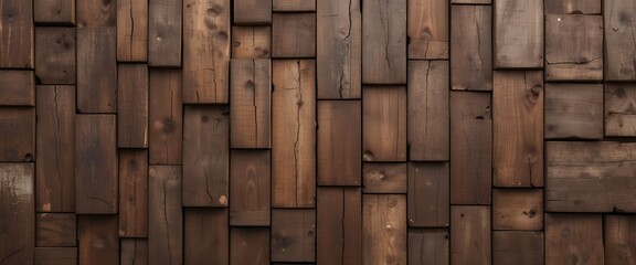Seamless vertical background of wooden blocks in various sizes