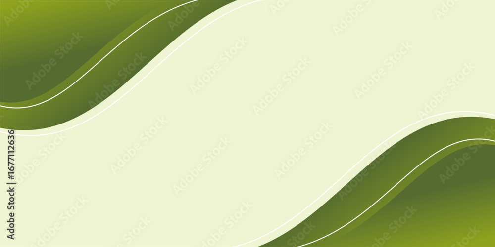 Aufkleber elegant green background of abstract shapes, leaf patterns with empty space for text.