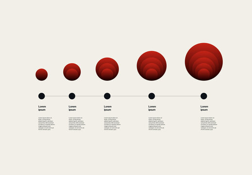 Business Growth Timeline Infographic Template with Geometric Abstract Shapes