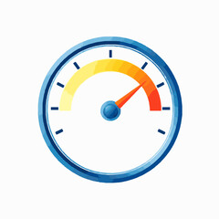 Watercolor Gauge With Red Orange Yellow and Blue meter