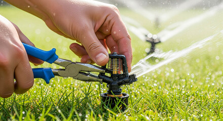 Adjusting Sprinkler System: Lawn Care Maintenance