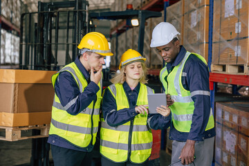 staff team warehouse workers. professional factory cargo storage working. stock inventory people