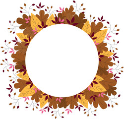 autumn leaves frame vector
