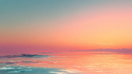 Pastel Sunset Over Calm Ocean