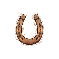 Horse shoe icon logo flat vector design