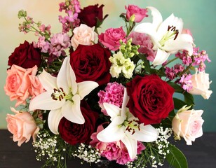 Colorful flower bouquet arrangement