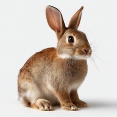 Adorable Brown Rabbit Portrait , isolated on white background png