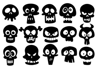 Collection of Cartoonish Skull Illustrations