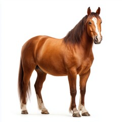 Obraz premium Majestic Brown Horse Portrait , isolated on white background png