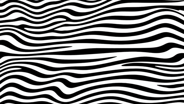 Black and white wavy stripe pattern background image