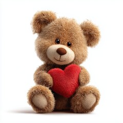 Obraz premium Teddy Bear with Heart - A Sweet and Loving Gift , isolated on white background png