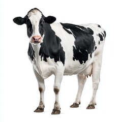 Majestic Black and White Cow Portrait , isolated on white background png
