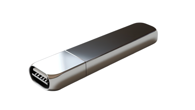 Metallic rectangular USB flash drive