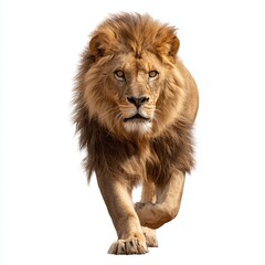 Fototapeta premium Majestic Lion Striding Proudly , isolated on white background png