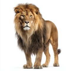 Majestic Lion Portrait - Powerful King of the Jungle , isolated on white background png