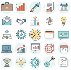 business and finance icons set