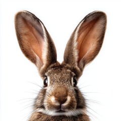 Fototapeta premium Curious Rabbit Portrait - Closeup , isolated on white background png